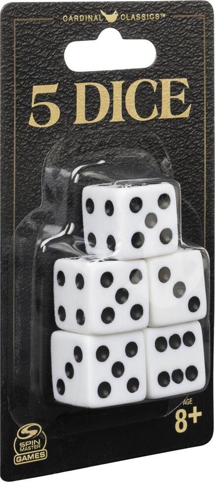 5 Dice, White Replacement Dice