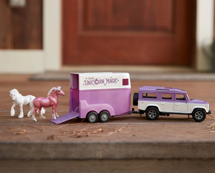 Stablemates Unicorn Magic Land Rover W Trailer