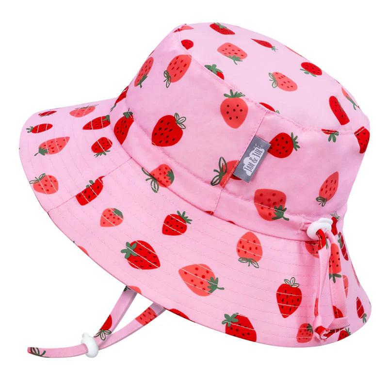 Pink Strawberry Large Aqua Bucket Hat