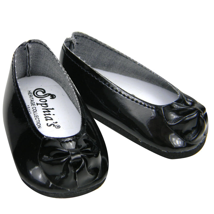 Patent Bow Shoe Black for 18" Doll