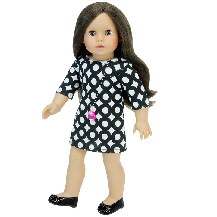 Patent Bow Shoe Black for 18" Doll