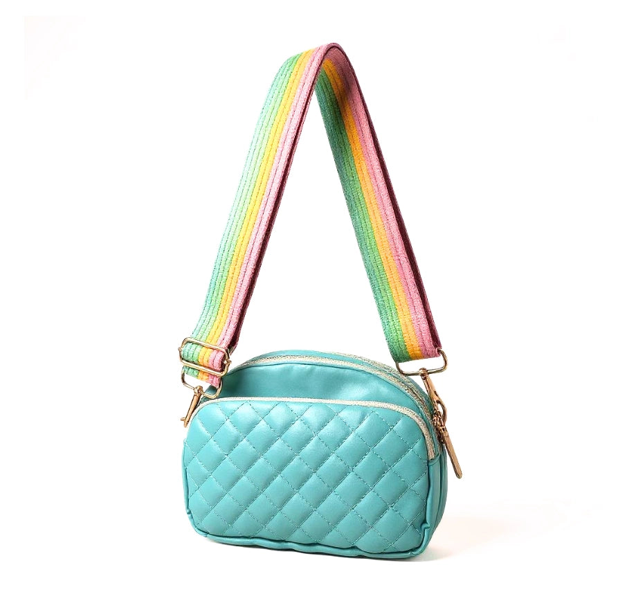 Tate Aqua Quilt Purse Cross Body