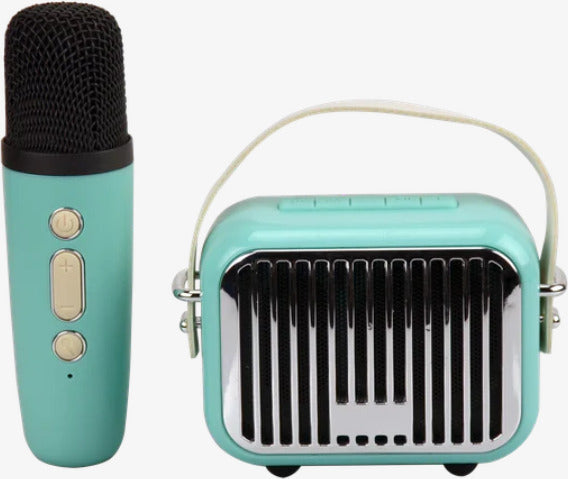 Pocket Karaoke Speaker W wireless Microphone combo-Teal edition