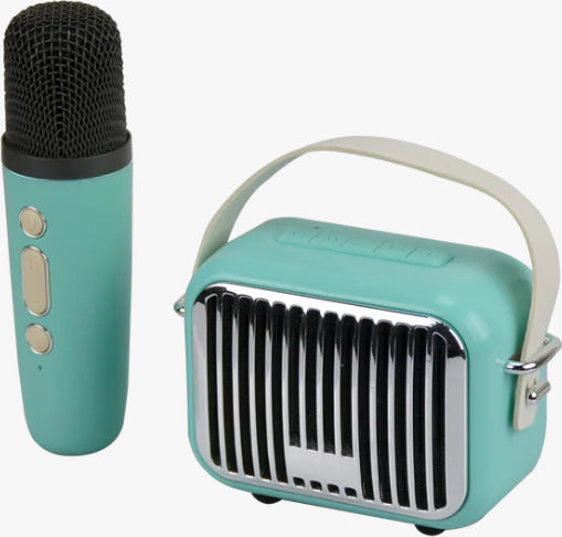 Pocket Karaoke Speaker W wireless Microphone combo-Teal edition