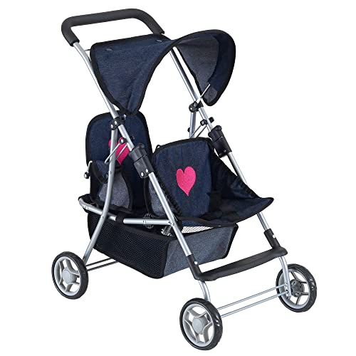 My First Doll Heart Twin Stroller