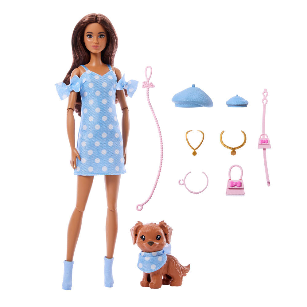 Barbie Twinning Blue Polka Dot with Pet