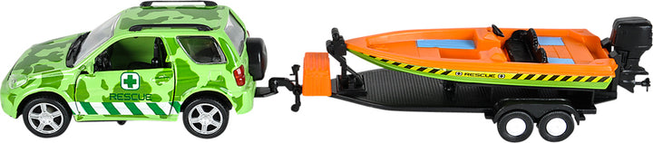 Jungle Diecast 4 X 4 Rover and Speedboat
