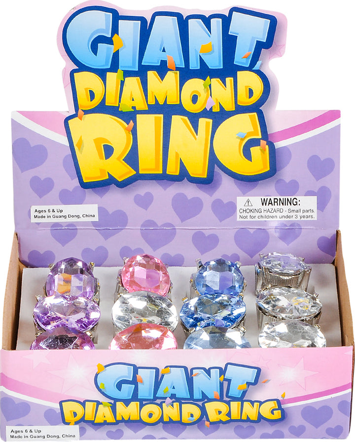 Giant Faux Diamond Ring 1"