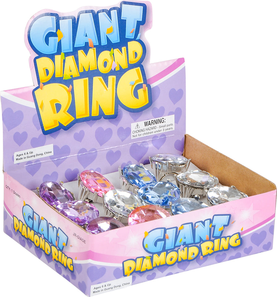 Giant Faux Diamond Ring 1"
