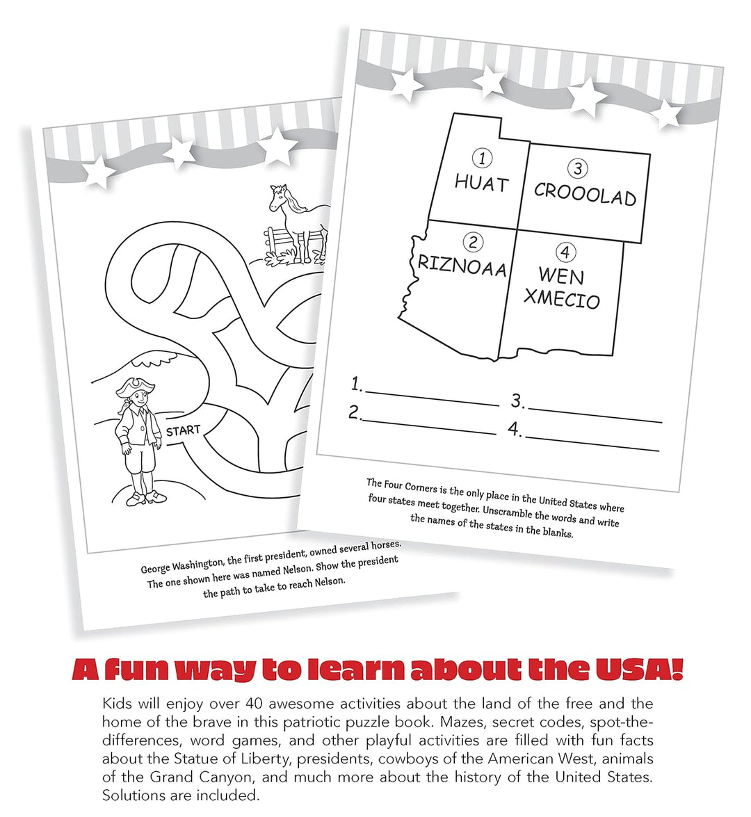 USA Puzzle Fun Activity Book