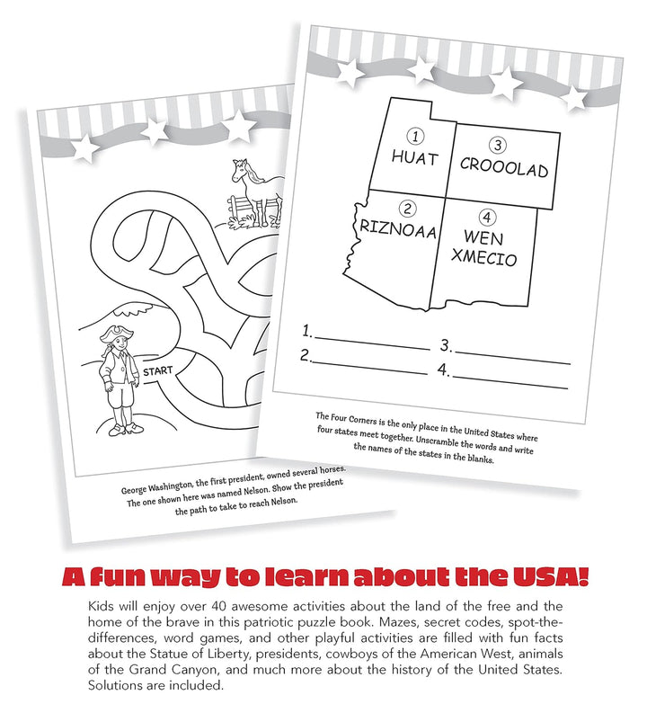 USA Puzzle Fun Activity Book