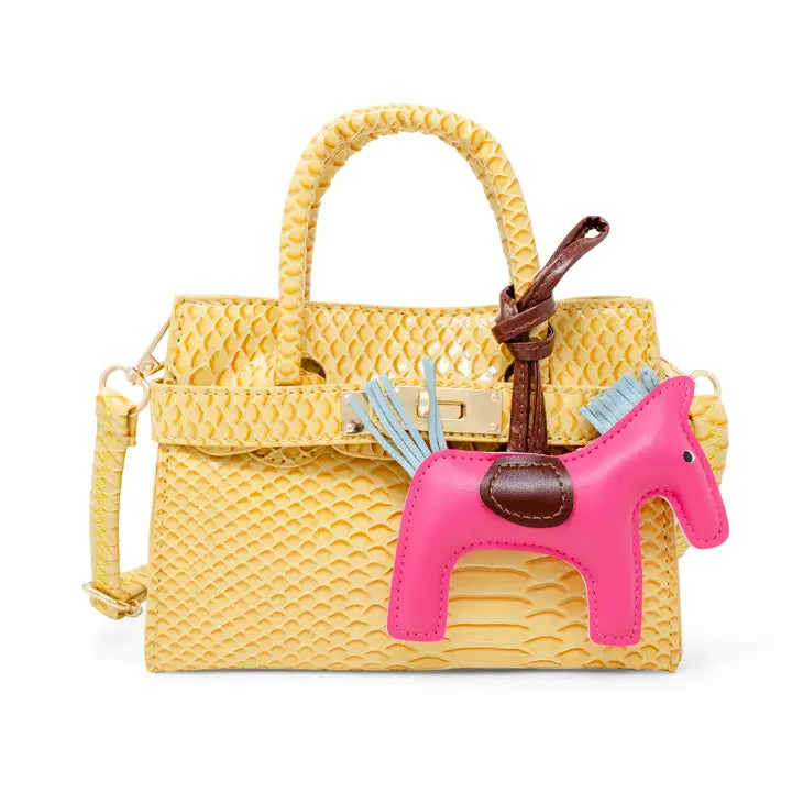 Crocodile Pony Bag Vivid Yellow