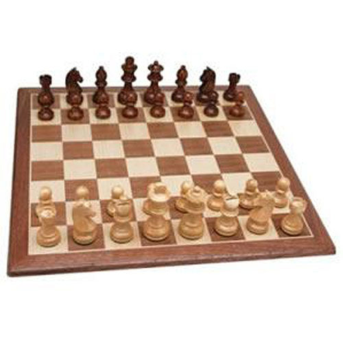 15" Walnut Chess Set With Rounded Corners