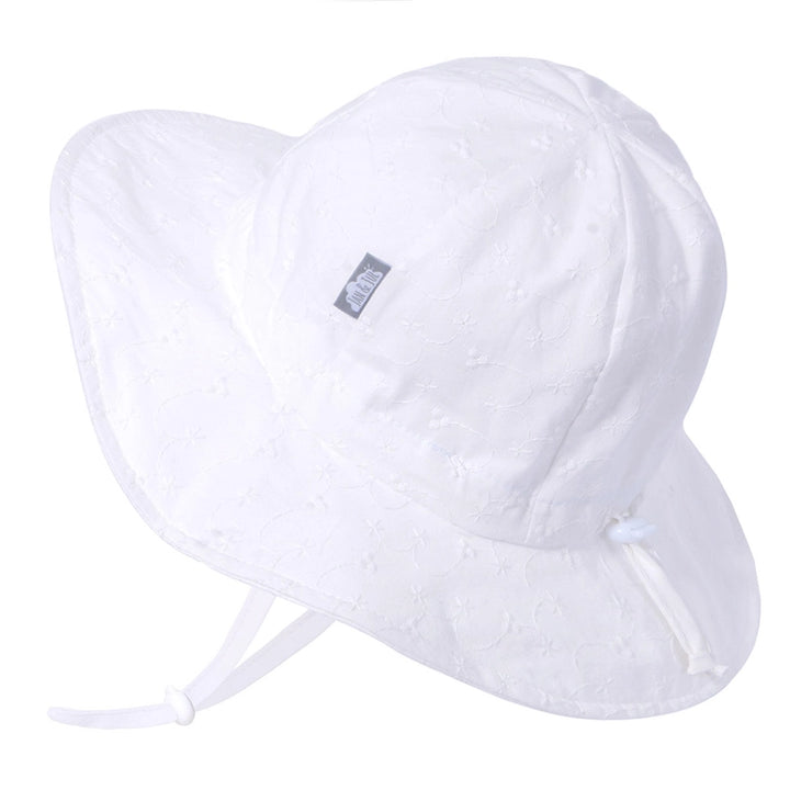 White Eyelet Small Floppy Sun Hat