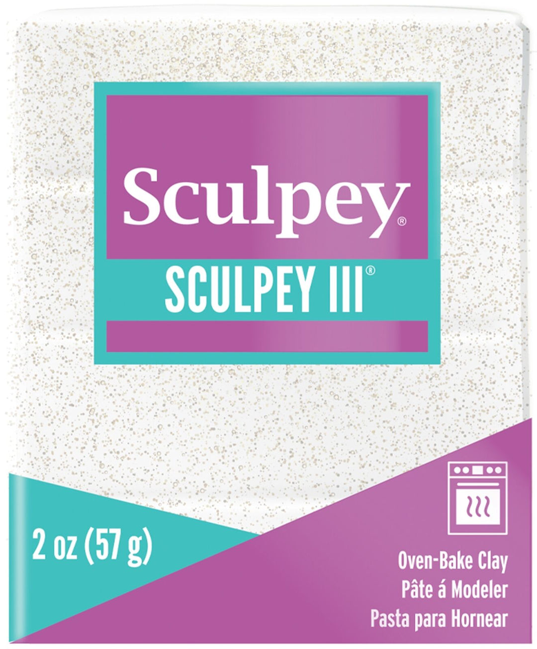 Sculpey III White Glitter 2oz