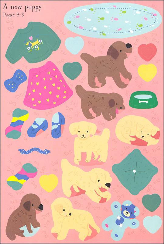 Little Sticker Dressing Puppies