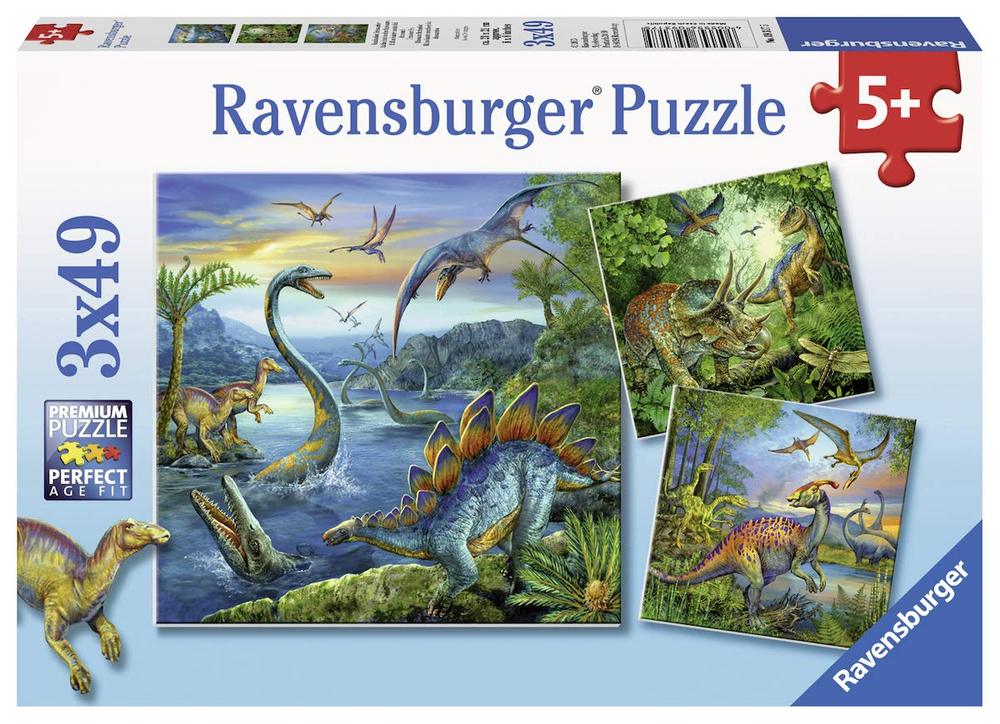 Dinosaur Fascination 3 x 49 PC Puzzles