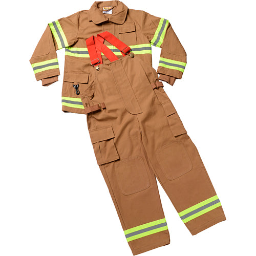 Jr. Fire Fighter Suit, Size 2/ 3 (tan)