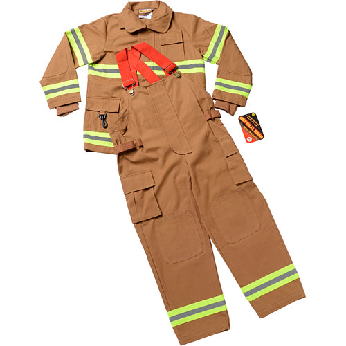 Jr. Fire Fighter Suit, Size 2/ 3 (tan)