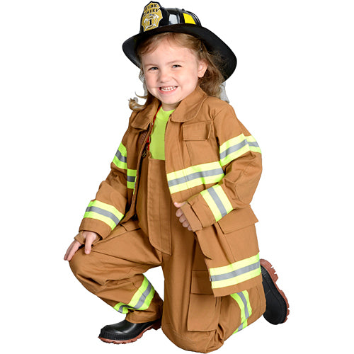 Jr. Fire Fighter Suit, Size 6/ 8 (tan)