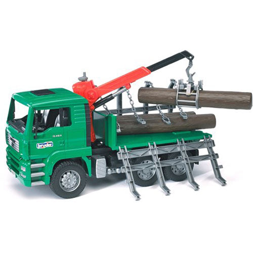 Man Timber Truck with Loading Crane and 3 Trunks