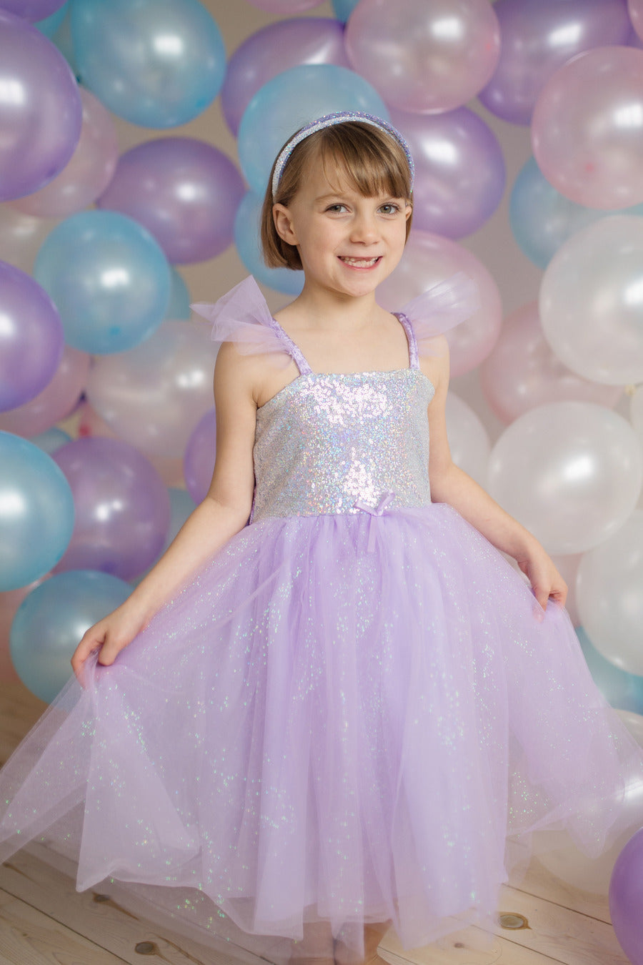 sequin princess dress Glitter-Mesh Long A-Line Prom Dress