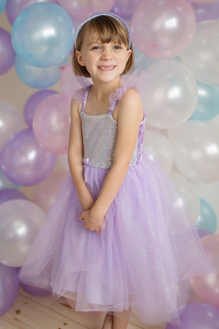 Lilac Sequins Princess Dress (Size 7-8)