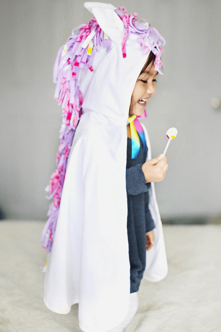 White Unicorn Cape (Size 2-3)