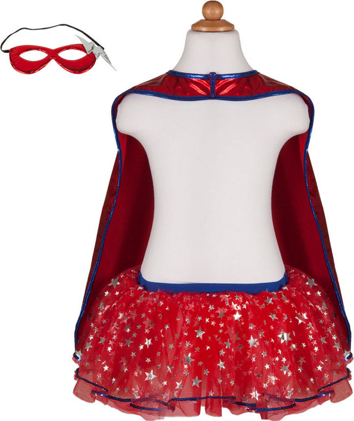 Superhero Tutu Cape And Mask Set (Size 4-7)