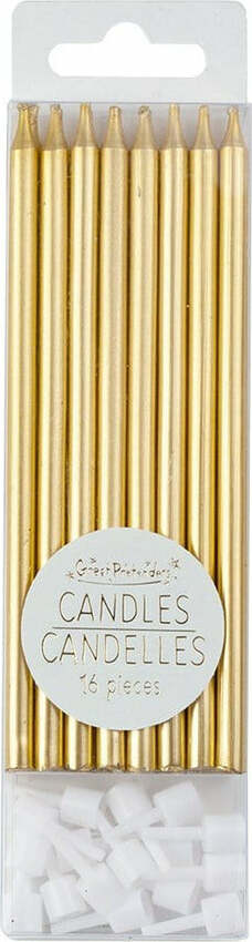 Tall Party Candles - Metallic Gold  