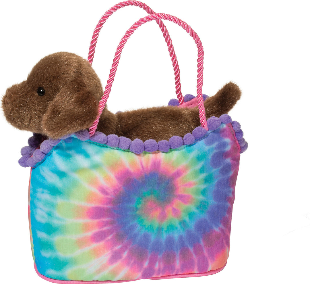 Tie Dye Sak with Chocolate Lab