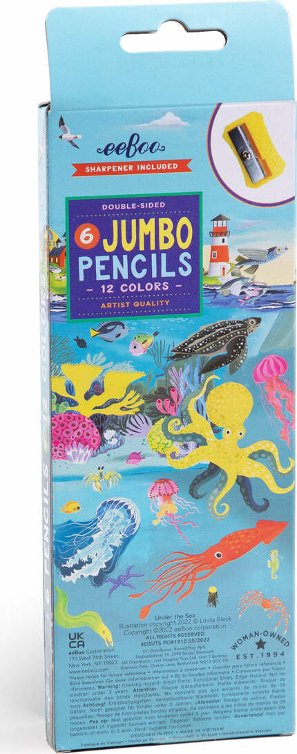 Under the Sea 6 Jumbo Double-Sided Color Pencils