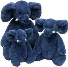 Bashful Blue Elephant Medium 12"