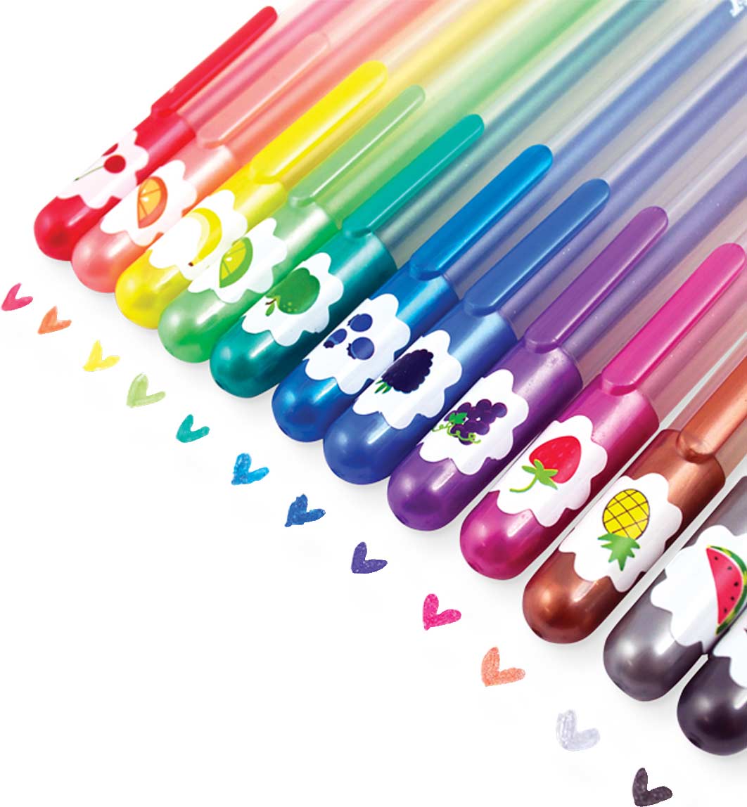 Yummy Yummy Scented Glitter Gel Pens - Set of 12