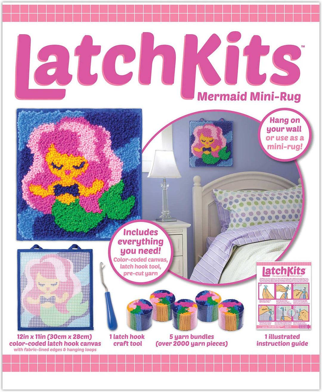 Latchkits Mermaid Mini-Rug Craft Kit