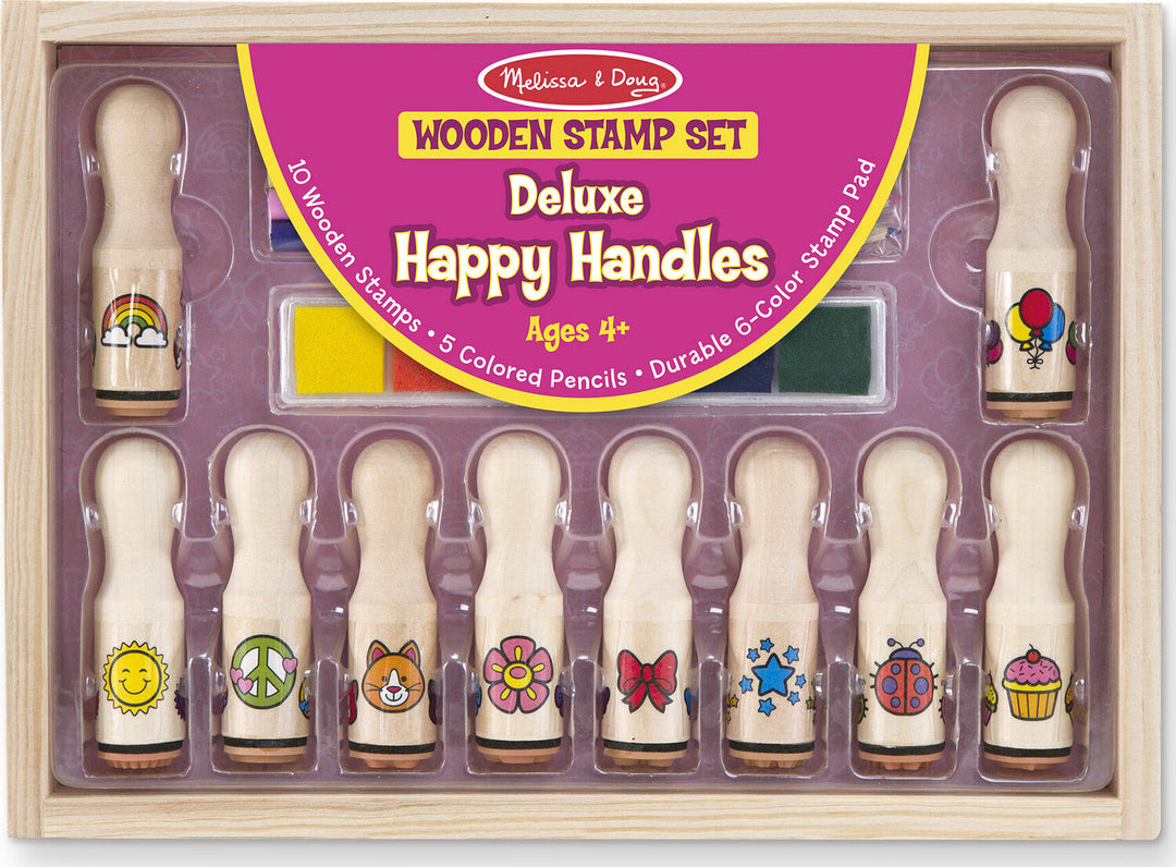 Wooden Stamp Set - Deluxe Happy Handles