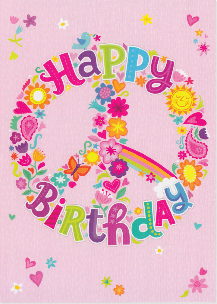 Peace & Love Birthday Card