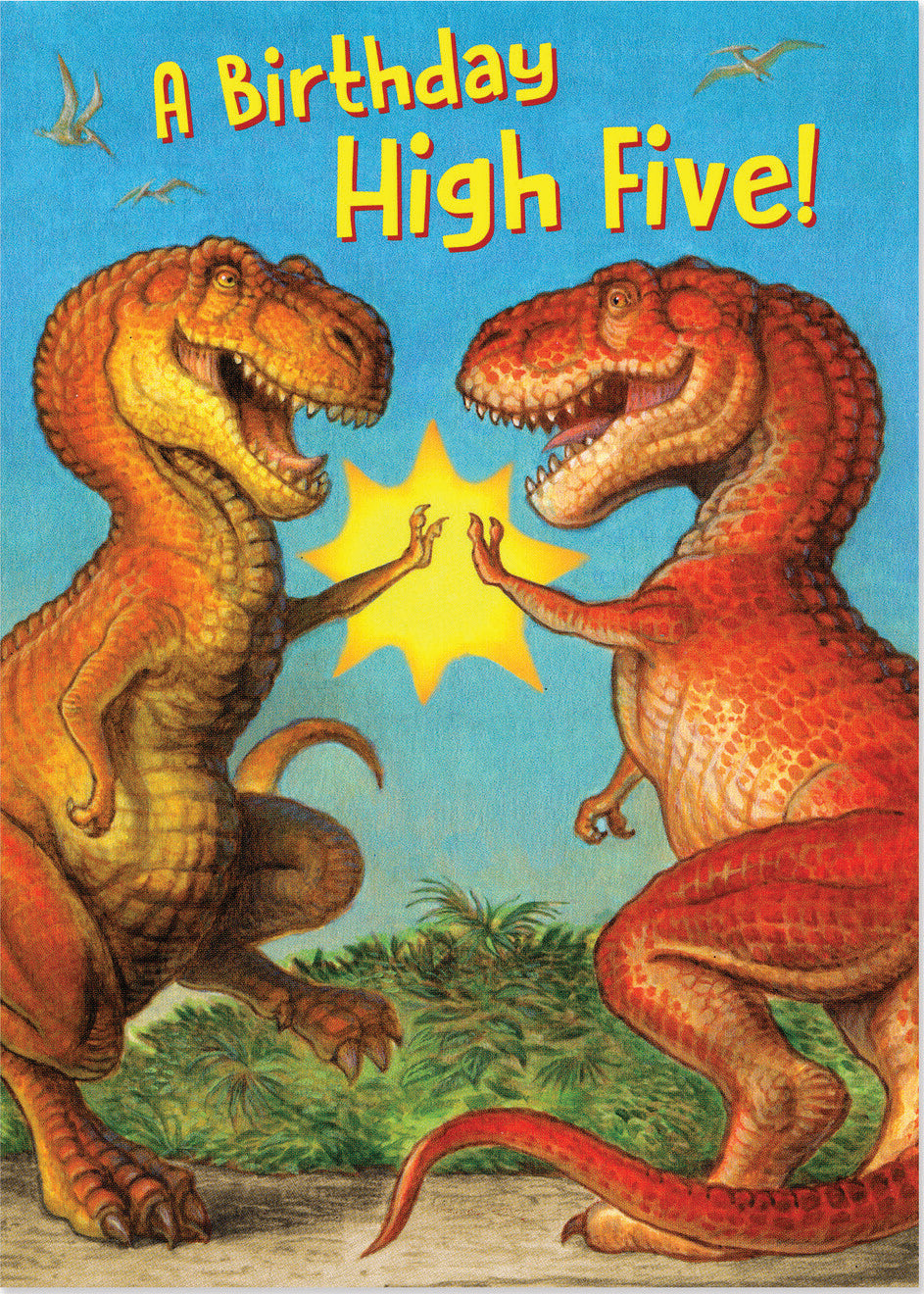 Dinosaur Birthday High Five Card