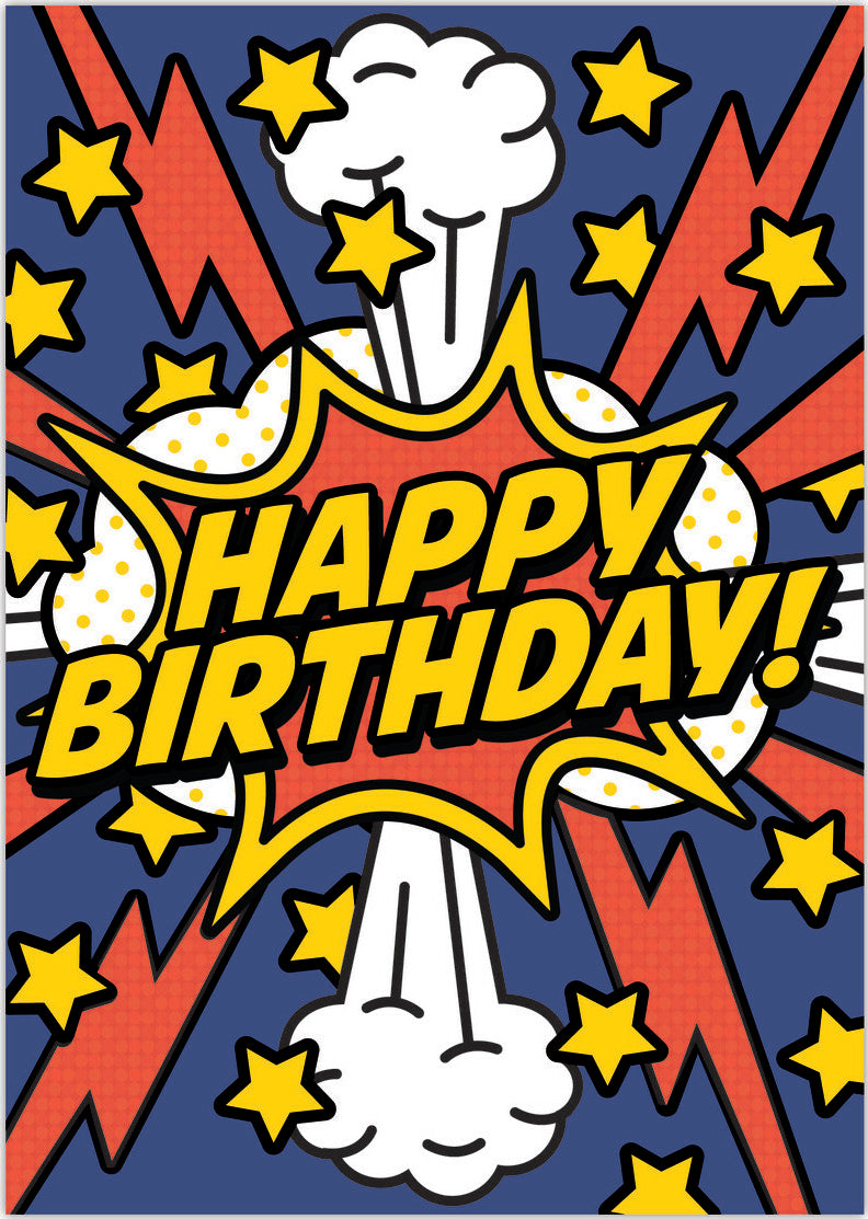 Superhero Happy Birthday Foil Card