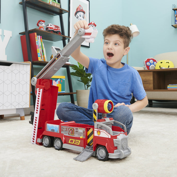 PAW Patrol Marshall’s Transforming Movie City Fire Truck with Extending Ladder